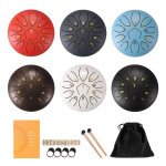 Tambour a langue r�tro en acier, 6 pouces, 11 tons, instrument de percussion, m�ditation, yoga, amoureux ...