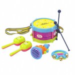 Tambour a main pour enfants, instruments de musique, jouets educatifs pr�coces, 5 pi�ces
