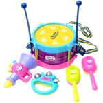Tambour de musique pour enfants et b�b�s, jouets educatifs, instrument de musique a percussion, apprentissage, ...