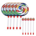 Tambour a sucettes de 8 pouces avec maillet, couleur arc - en - ciel, instruments de musique et de rythme, ...