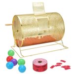 Tambour de tombola loterie loto - vevor - cage jeu de bingo en mtal, plaque en laiton, poigne tournante ...