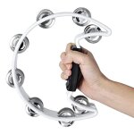 Tambourin demi - lune - instrument de musique percussion batterie et guitare (blanc)