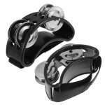 Tambourin de pied portable, accessoire de tambour, jouets musicaux (noir), 2 pices - type black #d
