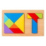 Tangram en bois montessori 2 en 1, puzzle en t, jeu de qi, casse tte, jouets educatifs intelligents ...