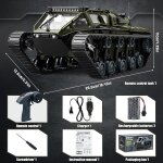 Tank telecommande 1:16, rc char - rotation  360, tlcommande crawler rservoir avec lumires led et ...
