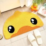 Tapis de baignoire antidrapant en caoutchouc tpr, canard jaune, animal avec ventouse, hocarpet pour ...