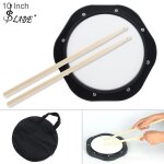 Tapis de batterie en abs avec baguettes et sac, noir et blanc, tambours muets, exercice d'entranement, ...