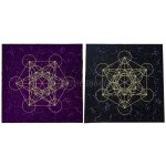 Tapis de cartes de tarots metatrone cub, grille de cristal, astrologie, divination, autel, en velours, ...