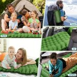 Tapis de couchage gonflable super epais pour camping en plein air, avec oreiller intgr et pompe, tapis ...