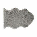 Tapis dkd home decor gris avec cheveux 60 x 90 x 2 cm