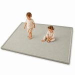 Tapis enfant ginger home lolla, mousse m�moire 150x200x3, 5 cm, doux, imperm�able, antid�rapant, gris ...