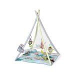 Tapis d'�veil tipi multicolore - kiokids - 80x80 cm - hauteur 120 cm - 5 jouets sensoriels - coussin ...