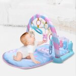Tapis de jeu pour bebe kick lighting pedale piano clavier musique tapis de jeu exercice, bleu