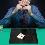 Tapis de jeu de cartes de poker professionnel, en flanelle, pour les fans, tarot, noir