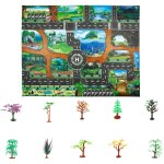 Tapis de jeu educatif pour enfants, jeu de cartes de stationnement, btiments urbains, vhicules, panneaux ...