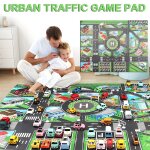 Tapis de jeu tapis de stationnement de modele de voiture de trafic urbain pur anglais 130 * 100 13924wt ...