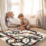 Tapis de jeu de voiture portable pour enfants, 130x100cm, scne de ville, autoroute, taffi, carte, jouets ...