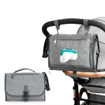 Tapis a langer etanche portable, multifonctionnel, pour poussette de bb, pliable, amovible