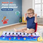 Tapis musical de grande taille pour bb, 10 touches, couverture de piano, dessin anim, monde des animaux ...