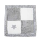 Tapis de parc antiderapant indoor - imprime etoiles grises - 100x100 cm