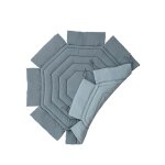 Tapis de parc rond bicolore gris ardoise