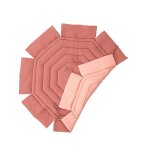 Tapis de parc rond bicolore rose poudr