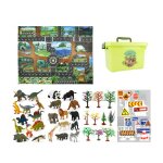 Tapis de parc de voiture avec figurines de dinosaures, tapis de jeu de circulation, kit de carte routière, ... Tapis de parc de voiture avec figurines de dinosaures, tapis de jeu de circulation, kit de carte routière, ...