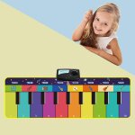 Tapis de piano musical 110x36cm pour enfants, clavier avec 8 sons d'instruments, jouets educatifs pour ...