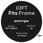 Tapis de rechange trampoline  3 m ressorts 14 cm outil 54 crochets en v inclus