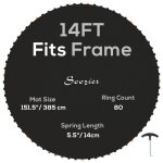Tapis de rechange trampoline � 4, 3 m ressorts 14 cm outil 80 crochets en v inclus