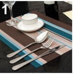 Tapis de table en pvc antidrapant, accessoires de cuisine, tapis de table a rayures, napperon rsistant ...