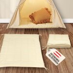 Tapis tipi avec rubans, 120 x 120 cm, tapis de sol rembourré pour tente de jeu / maison de jeu, couverture ... Tapis tipi avec rubans, 120 x 120 cm, tapis de sol rembourré pour tente de jeu / maison de jeu, couverture ...