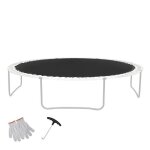 Tapis de trampoline de rechange - duoku - 14 pieds - tapis de saut universel - rsistant aux uv - anneaux ...