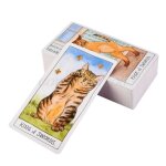 Tarot chat anglais complet 78 cartes, jeu de socit, guide de lecture du destin, fte en famille, oracle, ...