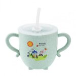 Tasse d'alimentation pour enfant 270ml, 1 pi�ce, motif de dessin anim�, double usage, paille de bl�, ...