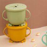 Tasses d'alimentation en silicone pour bb, vaisselle, apprentissage de l'alimentation, bol, tasse avec ...