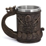 Tasse a caf� en acier inoxydable 3d, style viking, europ�en et am�ricain, avec robinet, style pirate, ...