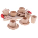 Tasse a caf en bois, 16 pices, jouet de cuisine, jeu de rle educatif pour fille et garon de 2, 3, ...