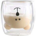 Tasse de caf double paroi coupe en verre sapin nol tasses en verre petit ours motif le lait coupe cadeau ...
