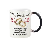 Tasse a caf� magique en c�ramique a couleurs changeantes pour la saint - valentin, tasse d'eau, cadeau ...