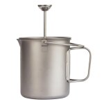 Tasse a caf� en titane pur, 750ml, durable, suspendue, multi - usage, pour l'ext�rieur