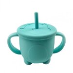Tasse a eau elastique en silicone de 160ml, tasse a eau antid�rapante, balance transparente, isolation ...
