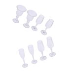 Tasse miniature en verre a vin et jus de fruits, vaisselle pour maison de poup�e 1 / 12, 8 pi�ces
