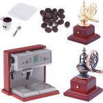 Tasse, soucoupe et cuill�re en forme de grains de caf�, en m�tal, simulation de meubles de cuisine, maison ...