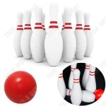 Td? mini jeu de bowling 10 quilles + 1 balle et 1 tapis - jeu bowling enfants - quille jouet - jeux plein ...