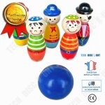 Td? lot de quille color?es en bonhomme jouet pour enfants bois boule de bowling quille dr?le enfant jeu ...