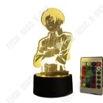 Td� 3d illusion lampe led veilleuse anime attaque sur titan capitaine levi ackerman figure lampe 7 couleurs ...