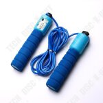 Td corde a sauter de compte mousse bleu / sport / gym / fitness / souple et solide