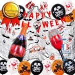 Td halloween decoration ensemble de ballons arrangement d'ambiance verre a vin ensemble de films en ...