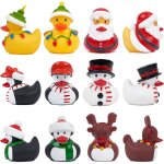 Tdrfl - 12 jouets de bain canards de nol pour bbs&tout - petits, 6cm - pre nol bonhomme neige renne ...